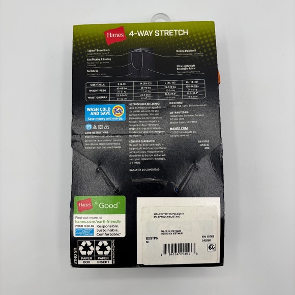 Hanes Boys' X-Temp Stretch Boxer Brief Underwear, 5-Pack - Size M (10-12) - Picture 10 of 10